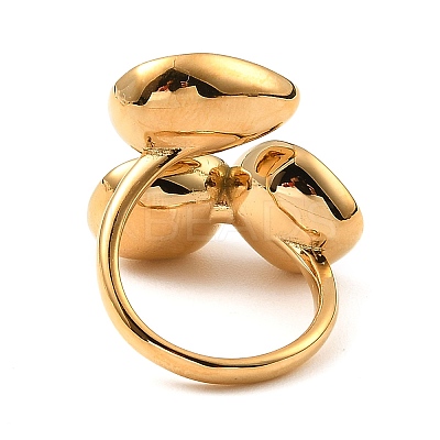 Teardrop & Square Glass Open Cuff Rings RJEW-G289-01G-07-1