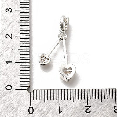 Brass Micro Pave Cubic Zirconia Pendants KK-K378-61S-1