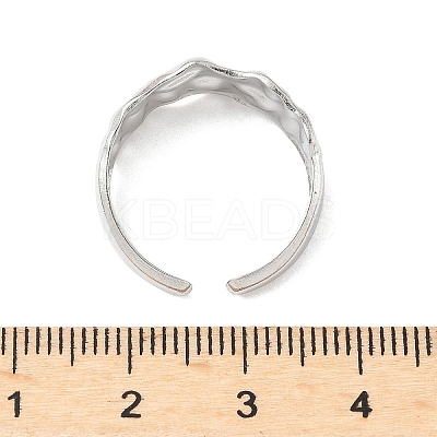 Hammered 304 Stainless Steel Cuff Rings LS-RJEW-S626-04P-1