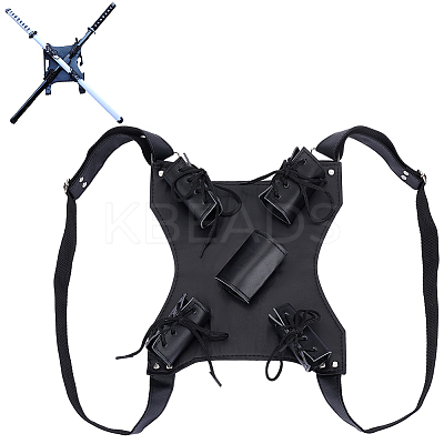 PU Leather with Alloy Waist Fencing Sheath AJEW-WH0248-519A-1
