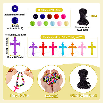 DIY Cross Acrylic Pendant Necklaces Jewelry Making Kit DIY-TA0011-11-1