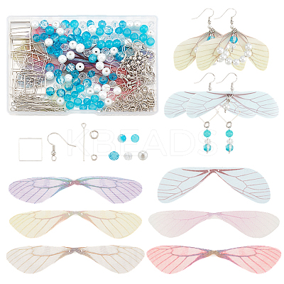 Ocean Theme DIY Glass Earring Jewelry Making Kits DIY-PH0028-59-1