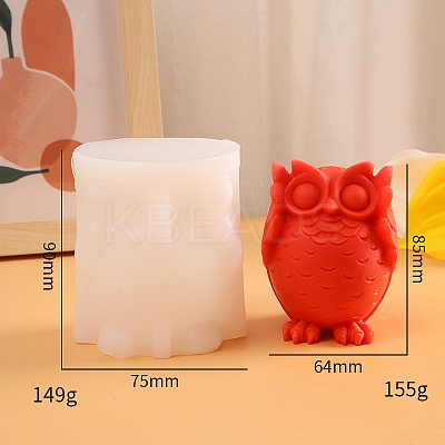 3D No Hearing Owl Scented Candle Silicone Molds PW-WG85163-01-1
