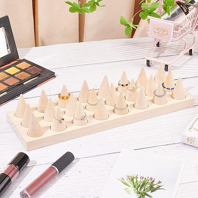 Wood Finger Ring Stand RDIS-WH0009-005C-1