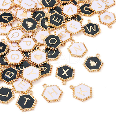 52Pcs 2 Colors Alloy Enamel Pendants ENAM-TA0002-97B-1