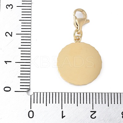 304 Stainless Steel Flat Round with Star Pendant Decoration STAS-S165-18G-1