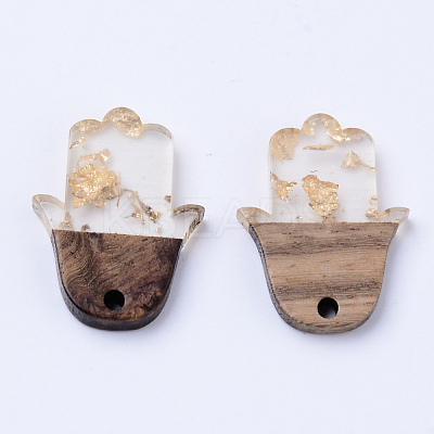 Resin & Walnut Wood Pendants RESI-N025-011A-A01-1