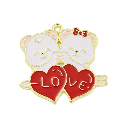 Valentine's Day Alloy Enamel Pendants ENAM-Z015-03G-06-1
