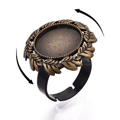 Adjustable Alloy & Iron Bezel Cup Ring Base with Rotatable Tray MAK-T012-01AB-1