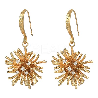 Brass Micro Pave Clear Cubic Zirconia Dangle Earrings for Women EJEW-JE07502-1