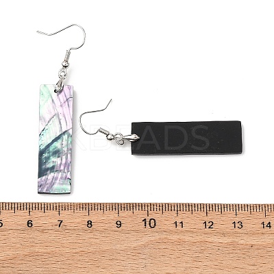 Brass Abalone Shell Dangle Earrings EJEW-C161-01C-1