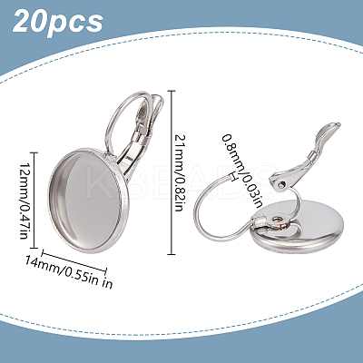 20Pcs 304 Stainless Steel Leverback Earring Findings STAS-LP0001-73-1