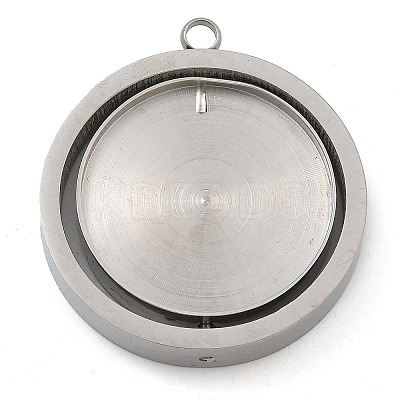 304 Stainless Steel Pendant Cabochon Settings LS-STAS-M084-04P-1