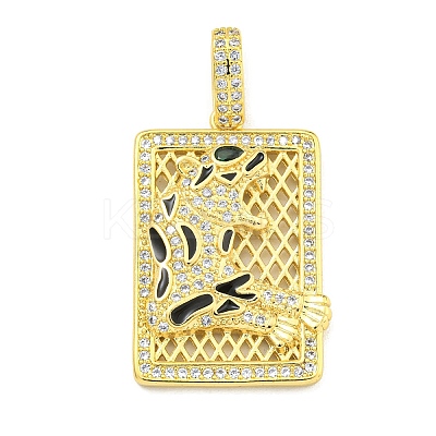 Brass Micro Pave Cubic Zirconia Pendants KK-K354-16G-G-1