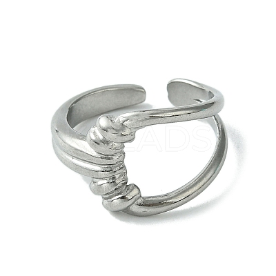 Non-Tarnish 304 Stainless Steel Open Cuff Ring RJEW-L110-029P-1