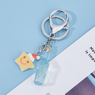 50Pcs 5 Colors Transparent Resin Pendants RESI-HY0001-13-1