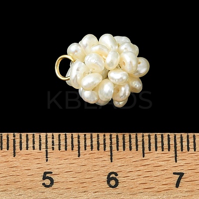 Natural Cultured Freshwater Pearl Cluster Pendants PALLOY-JF05902-1