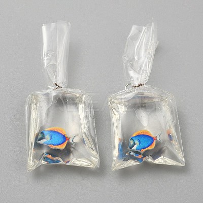 Transparent Resin Big Pendants RESI-TAC0024-01E-1