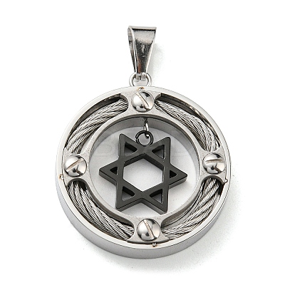 Ion Plating(IP) 304 Stainless Steel Pendants STAS-M329-02B-1