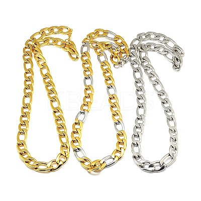 Fashionable 304 Stainless Steel Figaro Chain Necklaces for Men STAS-A028-N019-1