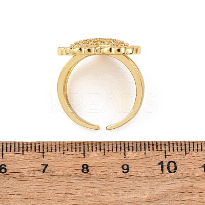 Adjustable Brass Micro Pave Cubic Zirconia Cuff Rings for Women RJEW-B139-08G-01-1
