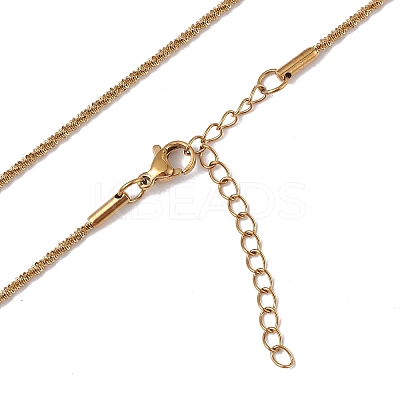 Ion Plating(IP) 304 Stainless Steel Bone Rope Chain Necklace for Women NJEW-I121-01A-G-1