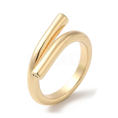 Brass Wire Wrap Cuff Ring for Women RJEW-E079-01G-1