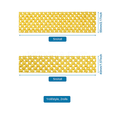 2 Rolls 2 Sizes Polyester Elastic Ribbon EW-TA0001-02B-1