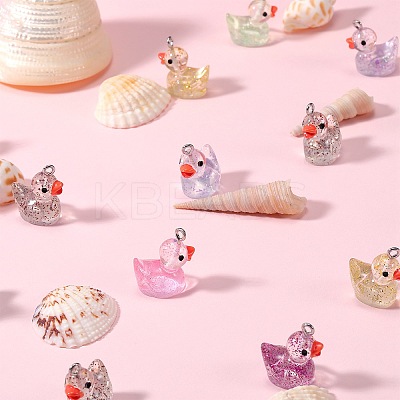 60Pcs 12 Colors Transparent Resin Pendants RESI-SZ0003-37-1