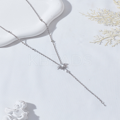 1Pc Zinc Alloy Crystal Rhinestone Sun Pendant Stainless Steel Y Necklaces NJEW-LP0009-44-1