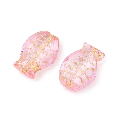 Electroplate and Golden Metal Enlaced Glass Beads EGLA-T029-01E-1