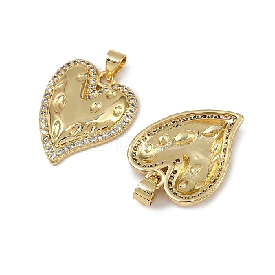 Brass Micro Pave Cubic Zirconia Pendants KK-I358-068G-04-1
