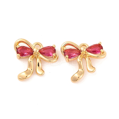 Brass Micro Pave Cubic Zirconia Charms KK-S389-03G-03-1
