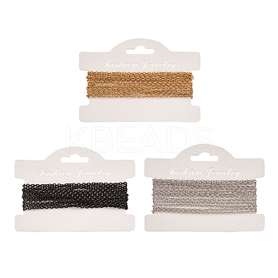 6m 3 Colors PVD Vacuum Plating 304 Stainless Steel Textured Cable Chains CHS-YS0001-04-1