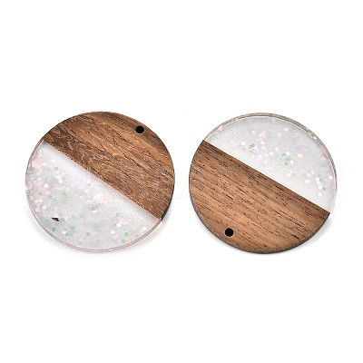 Epoxy Resin & Walnut Wood Pendants RESI-T057-10A-1