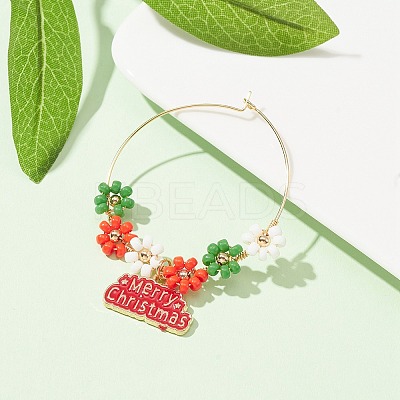 Christmas Theme Alloy Enamel Wine Glass Charms AJEW-JO00188-1