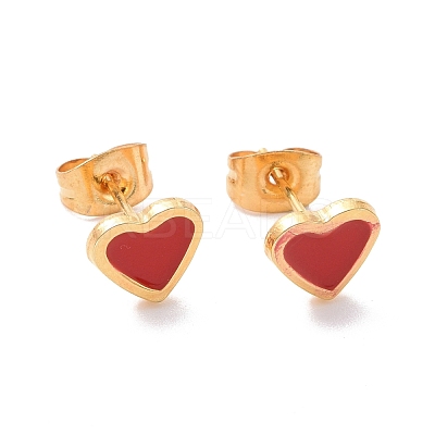 304 Stainless Steel Enamel Stud Earrings EJEW-B009-06G-04-1