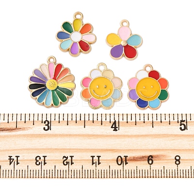 10Pcs 5 Styles Alloy Enamel Pendants ENAM-FP0002-39-1