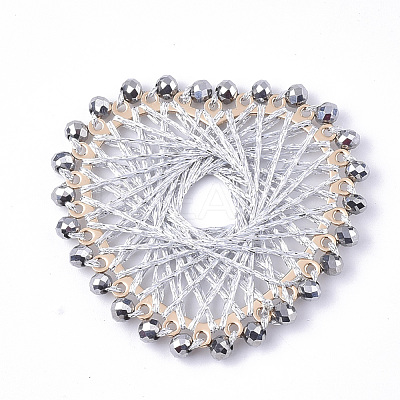 Polyester Woven Big Pendant Decorations WOVE-T012-02-1