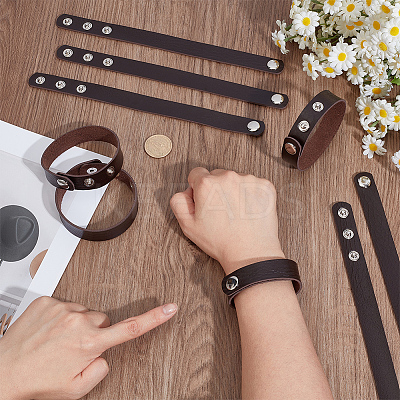18Pcs PU Leather Snap Bracelets for Women Men BJEW-CY0001-13C-1
