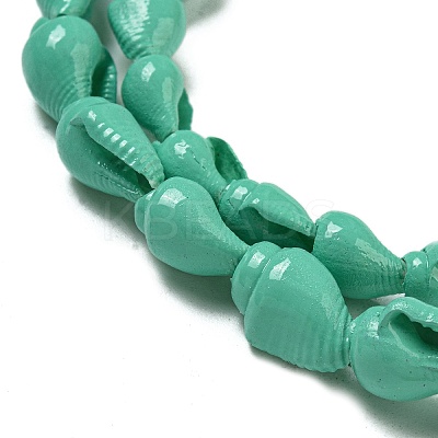 Spray Painted Natural Spiral Shell Beads Strands X1-BSHE-G039-08B-1