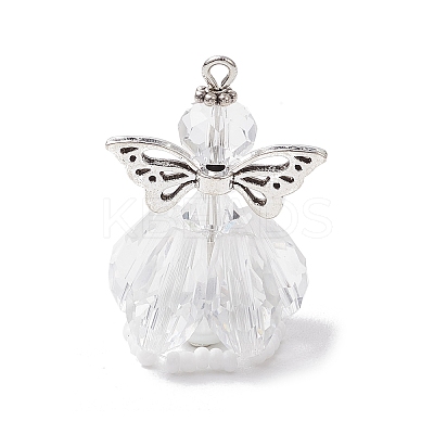 Faceted Glass Pendants PALLOY-MZ00583-10-1