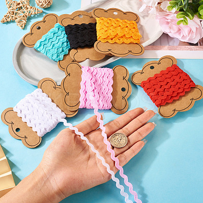 30 Yards 6 Colors Polyester Wavy Fringe Trim Ribbons OCOR-TA0001-65-1