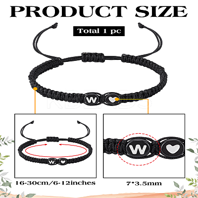 1Pc Adjustable Nylon Cord Braided Bracelets for Women Men BJEW-LP0001-31A-W-1