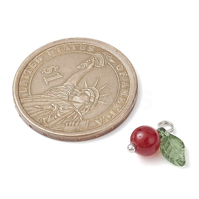 Natural Dyed White Jade Fruit Charms PALLOY-JF02431-04-1