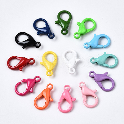 Spray Painted Eco-Friendly Alloy Lobster Claw Clasps X-PALLOY-T080-06E-NR-1