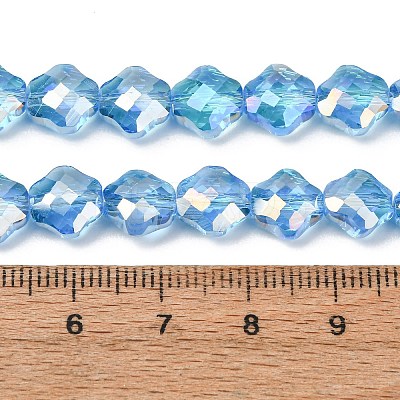 Electroplate Transparent Glass Beads Strands GL-CBA7A17-02A-07-1