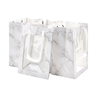 Flower Bouquet Paper Gift Bags ABAG-WH0005-46B-04-1