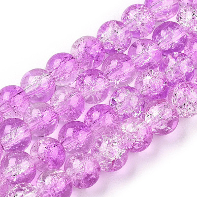 Baking Paint Crackle Glass Bead Strands CCG-S001-8mm-14-1