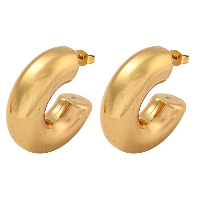 PVD Vacuum Plating 202 Stainless Steel Hoop Earring EJEW-H003-21G-01-1